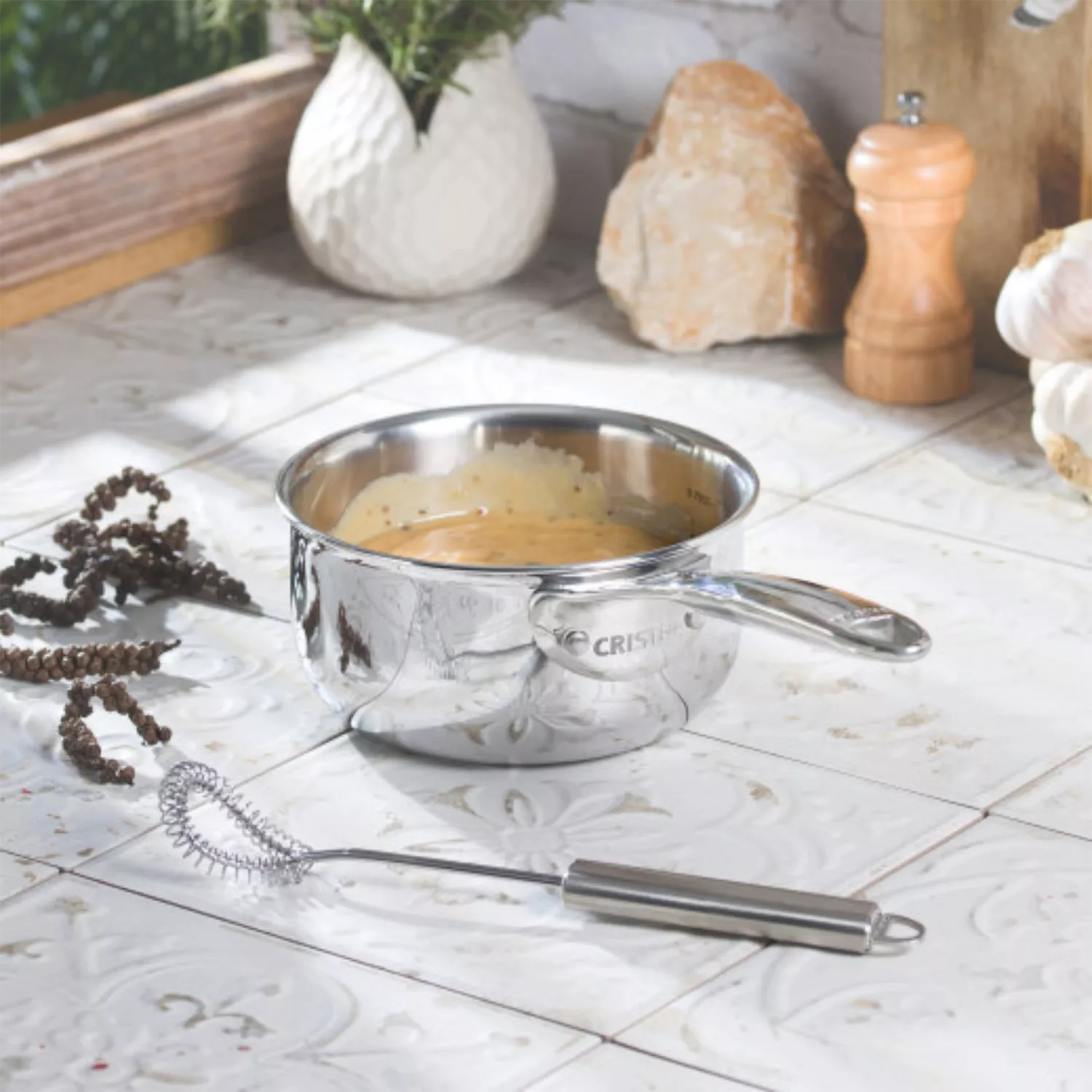 Stainless Chef's pan - Fixed Castel'Pro - Castel'Pro by CRISTEL