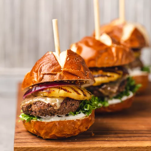 Teriyaki & Grilled Pineapple Sliders