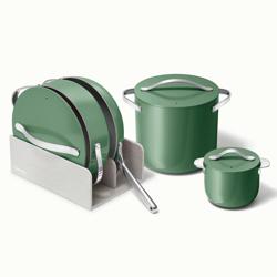 Caraway Ceramic Nonstick Cookware+ 7-Piece Set with Bonus Storage