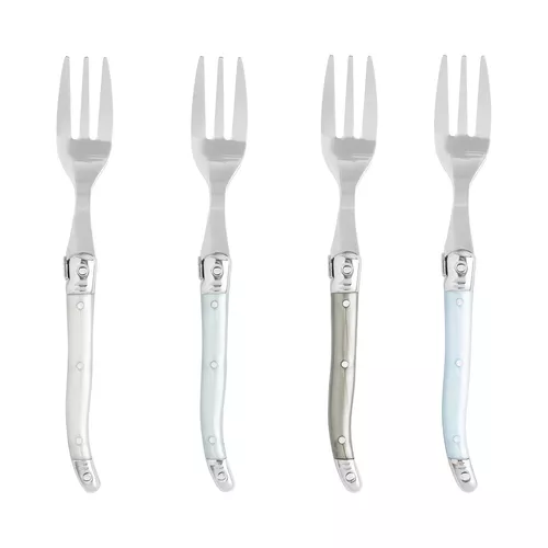 French Home Pearlized Laguiole Cake Forks, Set of 4