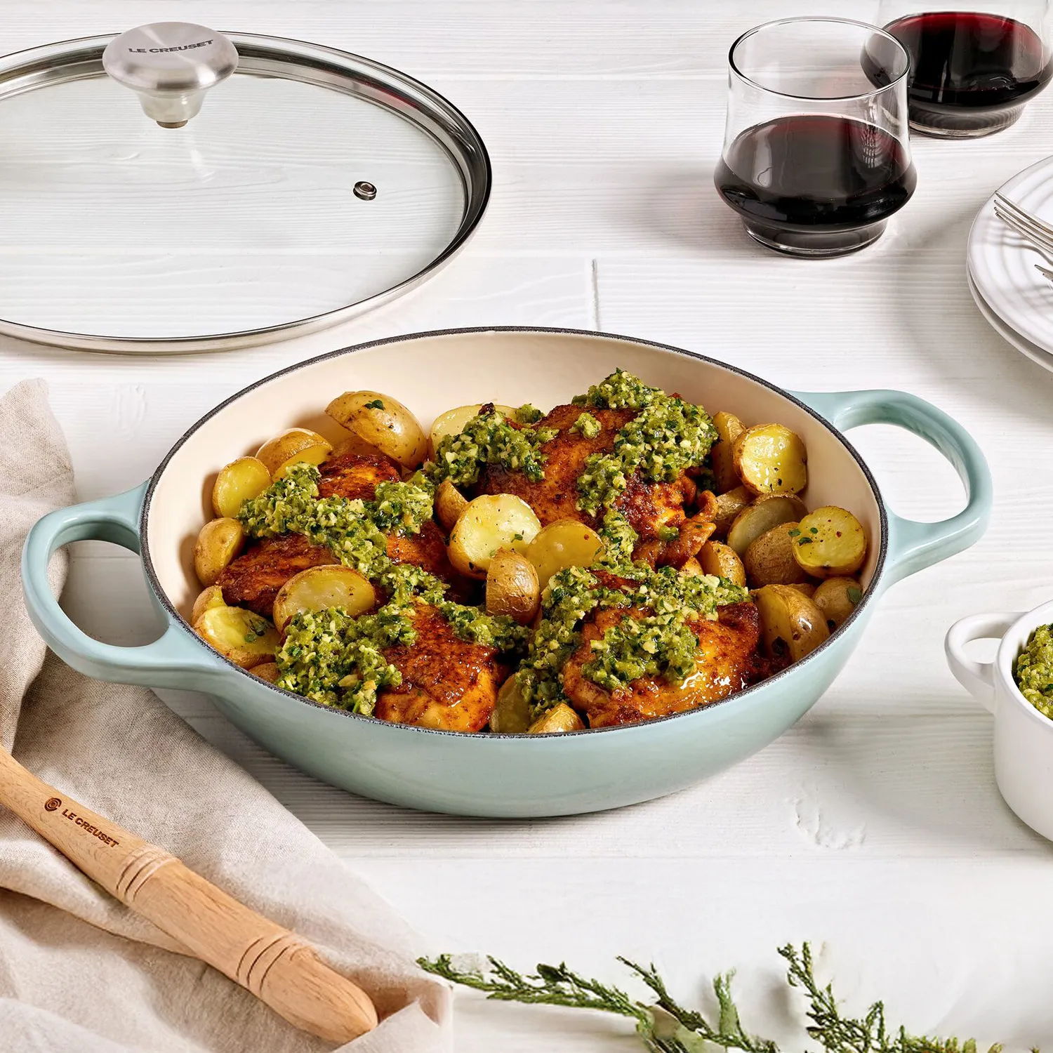 Le Creuset Signature Braiser with Glass Lid, 2.25 qt.