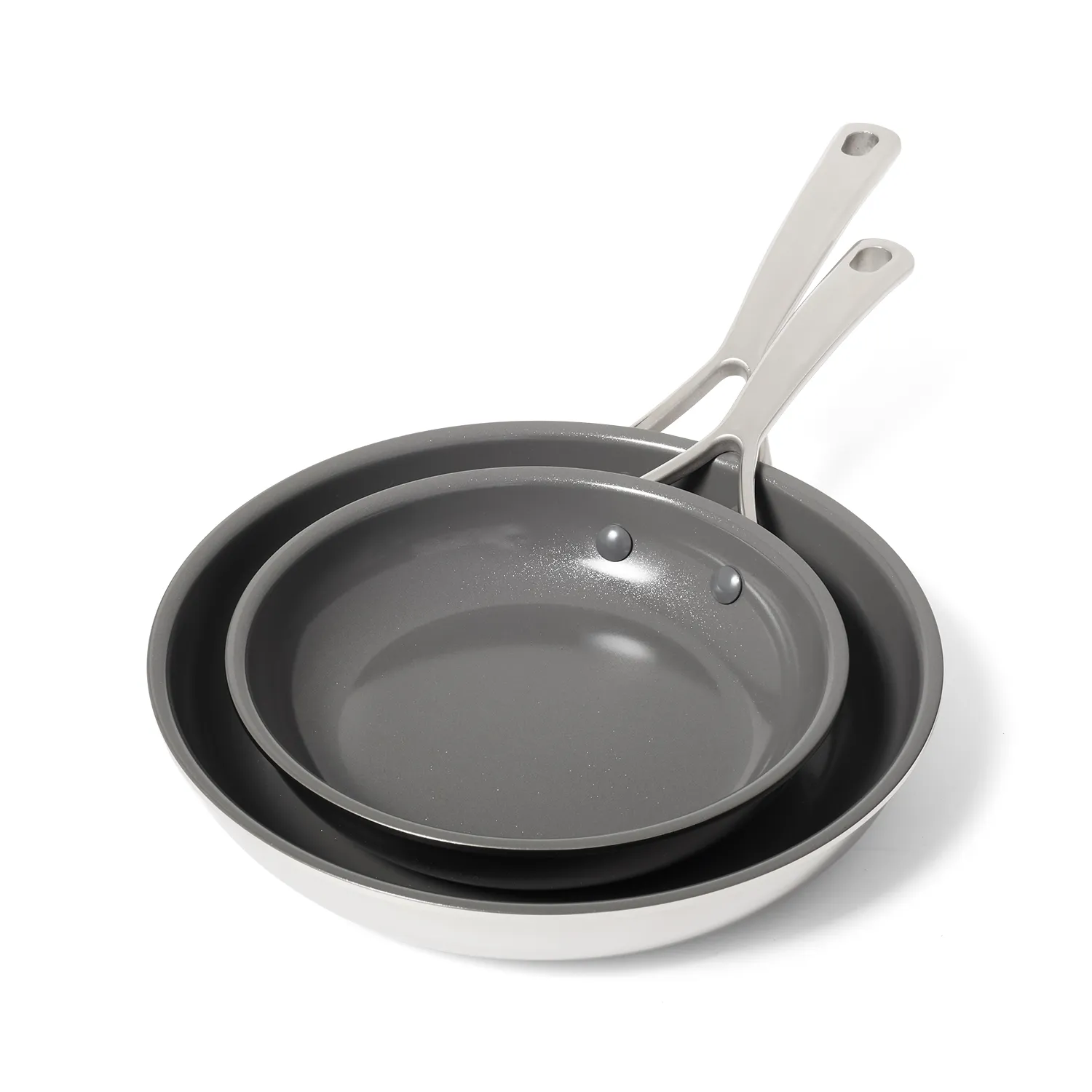 Sur La Table Classic 5-Ply Ceramic Nonstick Stainless Steel Skillet Set of 2, 8" & 10"