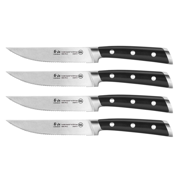 Cangshan TS Series Swedish Sandvik Steel Forged Steak Knives, Set of 4, 5&#34;