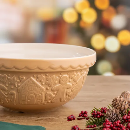 Mason Cash Gingerbread Lane Cane Mixing Bowl, 2.15 qt.