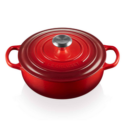 Le Creuset Signature Round Sauteuse with Lid, 3.5 Qt. The Marseille blue is lovely! Note that it has a beige interior, not white