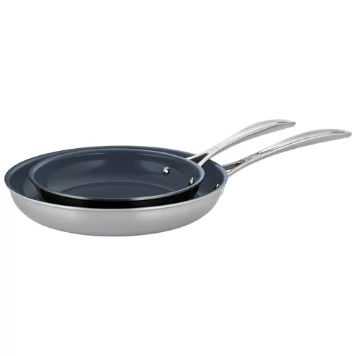 Zwilling Clad CFX Ceramic Nonstick Skillets, Set of 2