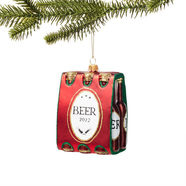 Beer Six Pack Glass Ornament