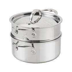 Hestan ProBond Luxe Stainless Steel Soup Pot with Steamer Insert, 3 qt.