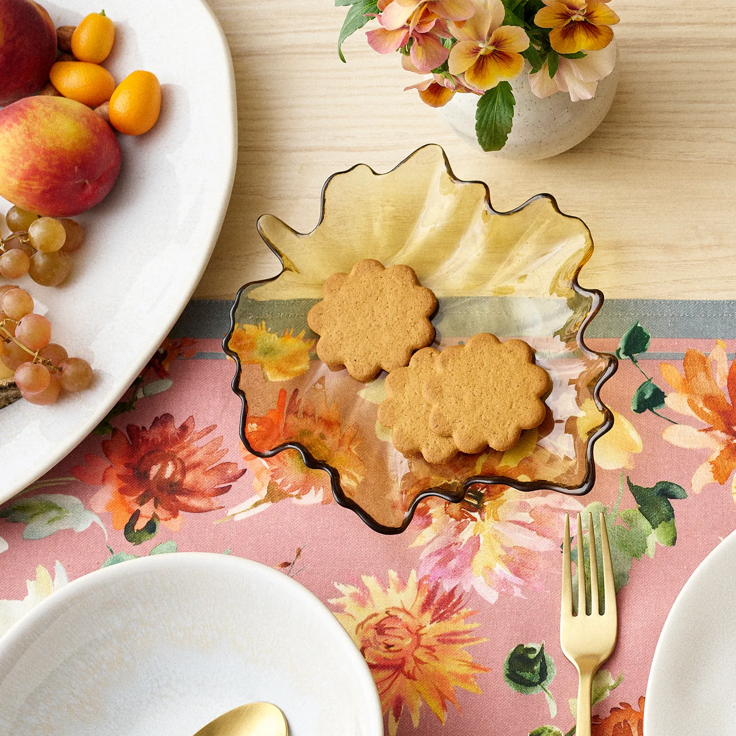 Sur La Table Glass Leaf Plate