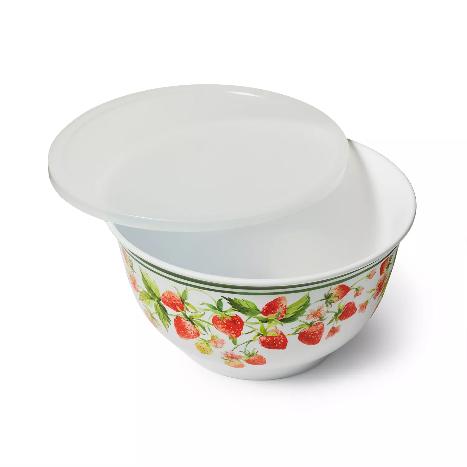 Sur La Table Wild Strawberry Melamine Bowl with Lid