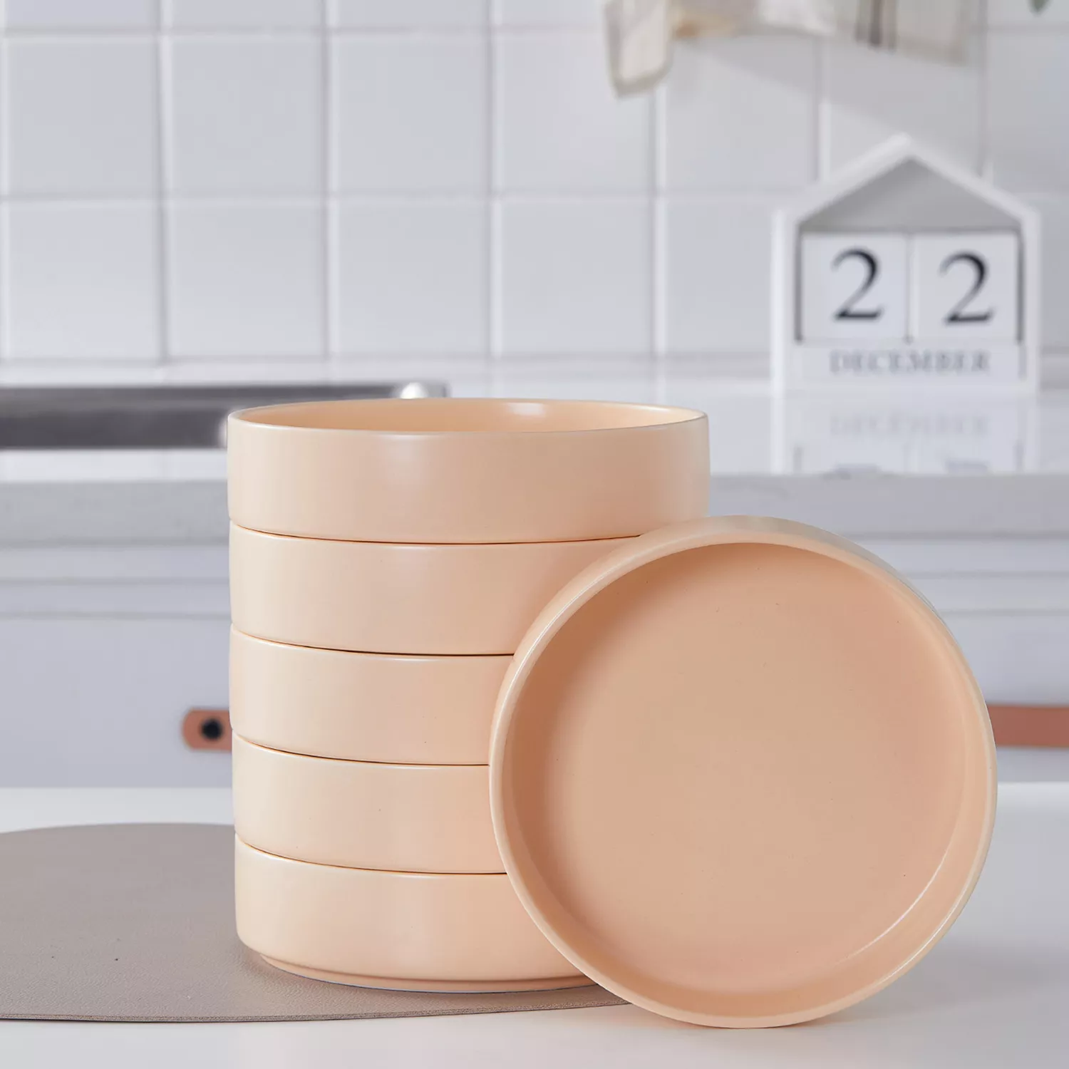 Stone Lain Stella Porcelain Round Pasta Bowls, Set of 6