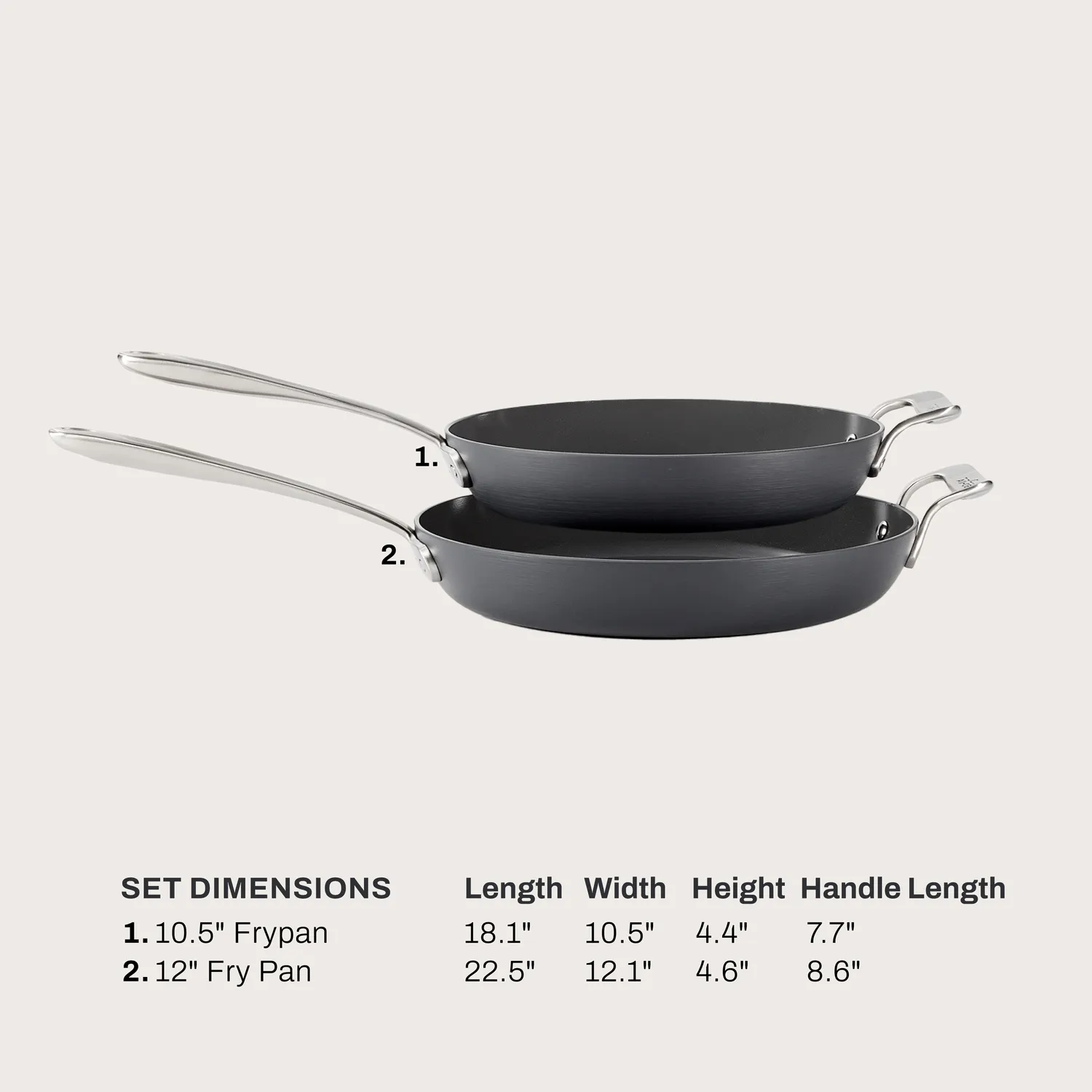 All-Clad HA1 Ceramic Nonstick Set of 2 Skillets, 10.5" & 12"