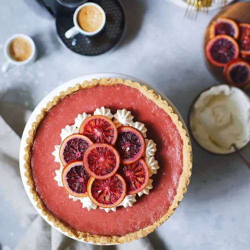 Blood Orange and Hibiscus Curd Tart