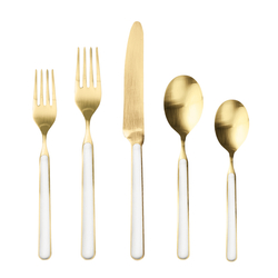 Mepra Fantasia 5-Piece Ice Gold Flatware Set