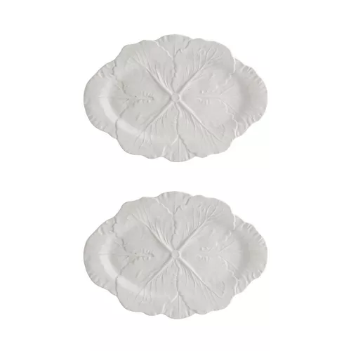 Bordallo Pinheiro Cabbage Oval Platter, Set of 2