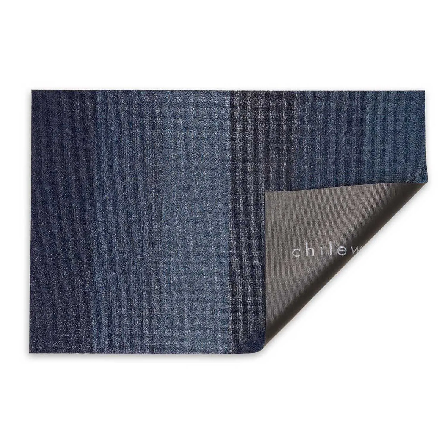 Chilewich Marbled Stripe Shag Rug, Bay Blue