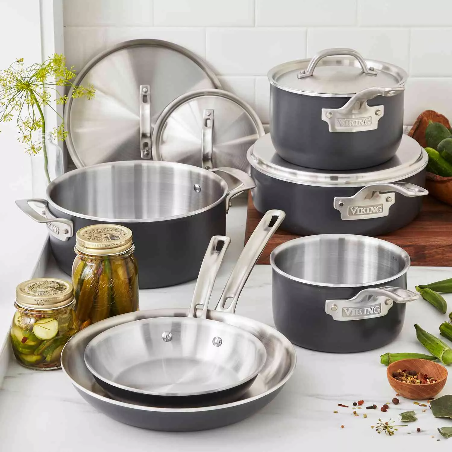 Viking Hard Anodized Stainless Steel 10-Piece Cookware Set