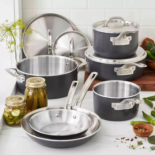 Viking Hard Anodized Stainless Steel 10-Piece Cookware Set