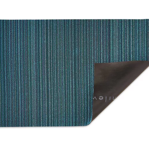 Chilewich Easy-Care Skinny Stripe Shag Rug, Turquoise