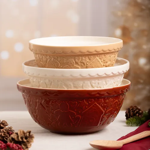 Mason Cash Gingerbread Lane Cane Mixing Bowl, 2.15 qt.