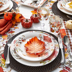 Sur La Table Glass Leaf Appetizer Plates, Set of 4 