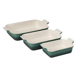 Le Creuset Heritage Stoneware Rectangular Bakers, Set of 3 Some might find them a little weighty, but that