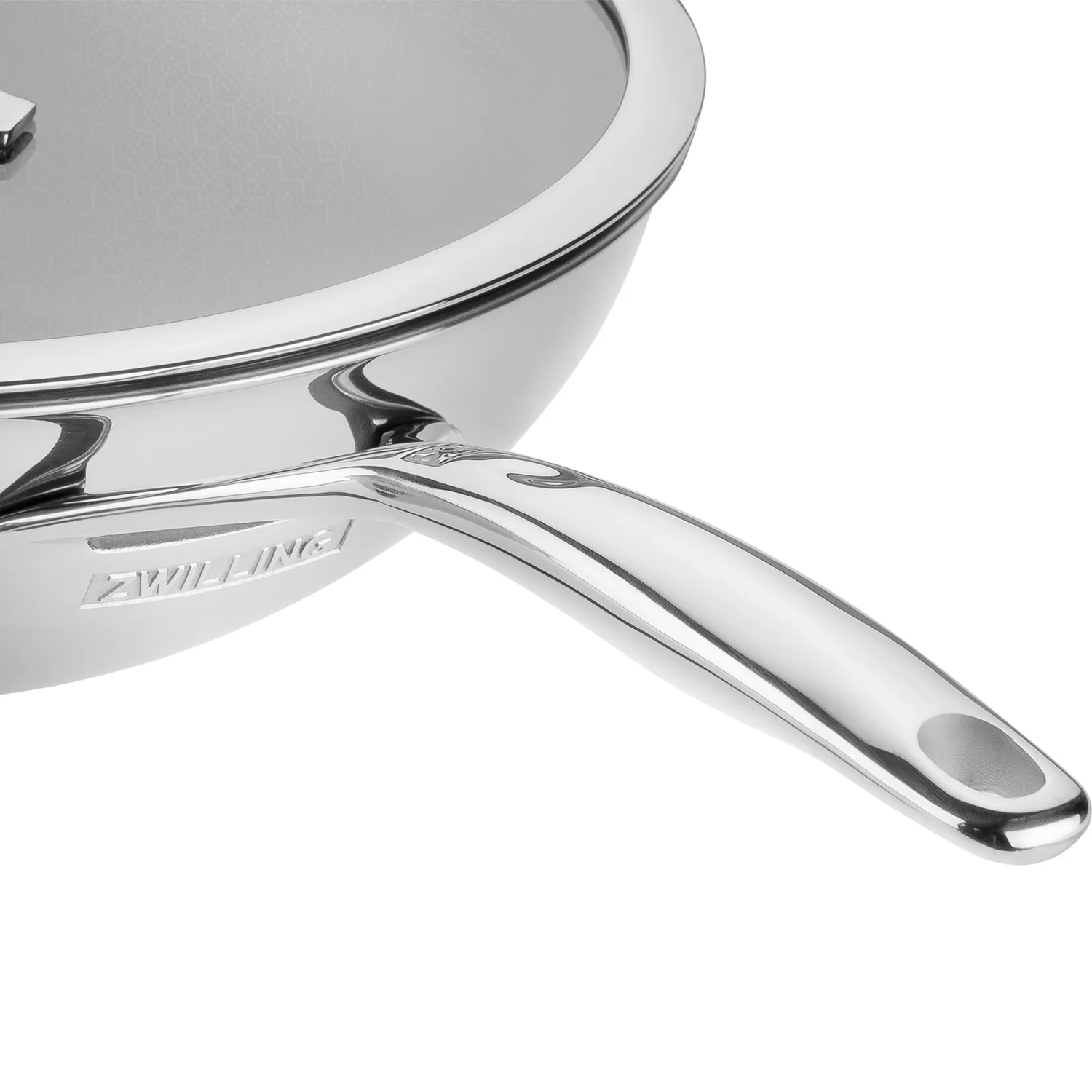Zwilling Peak Stainless Steel Ceramic Nonstick Hybrid Wok with Lid, 12"
