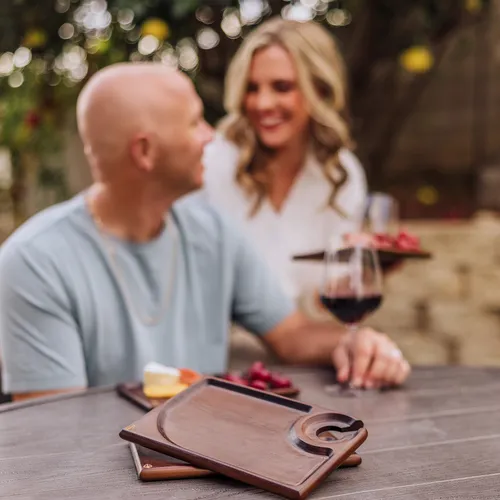 Picnic Time Rectangle Parawood Wine Appetizer Plates, Set of 4