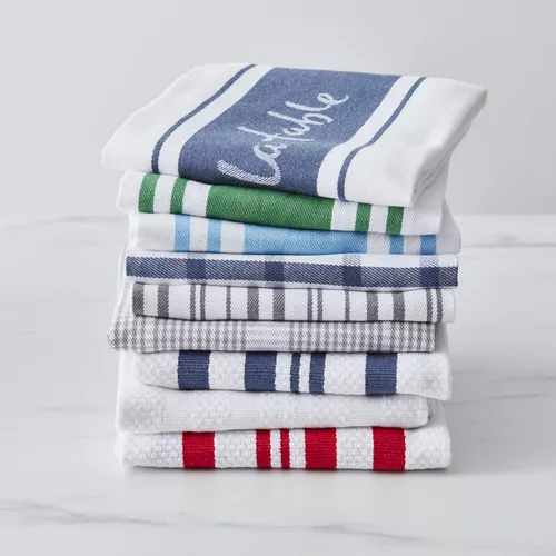 Sur La Table Assorted Twill Kitchen Towels, Set of 3