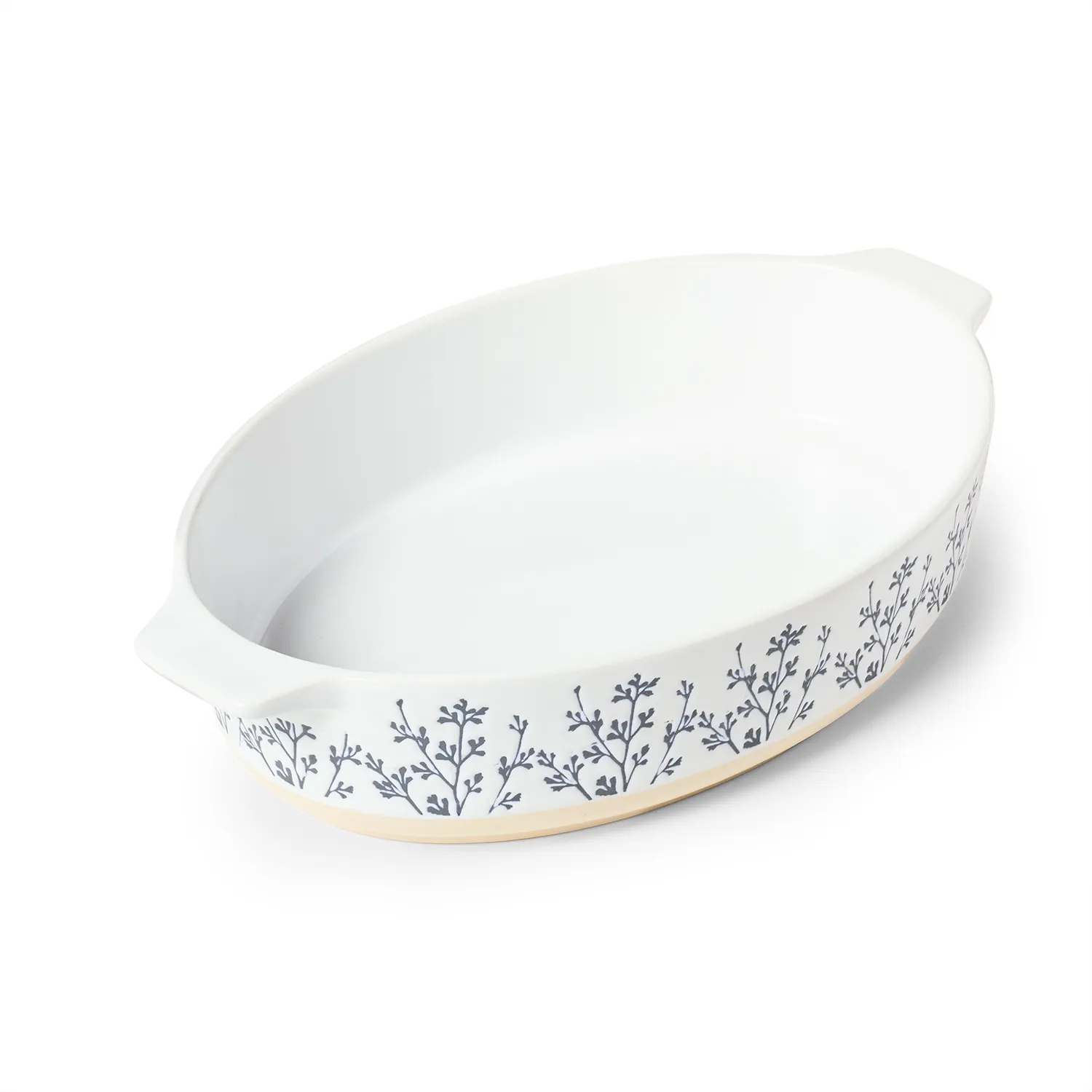 Sur La Table Floral Oval Baker, 3.4 qt.