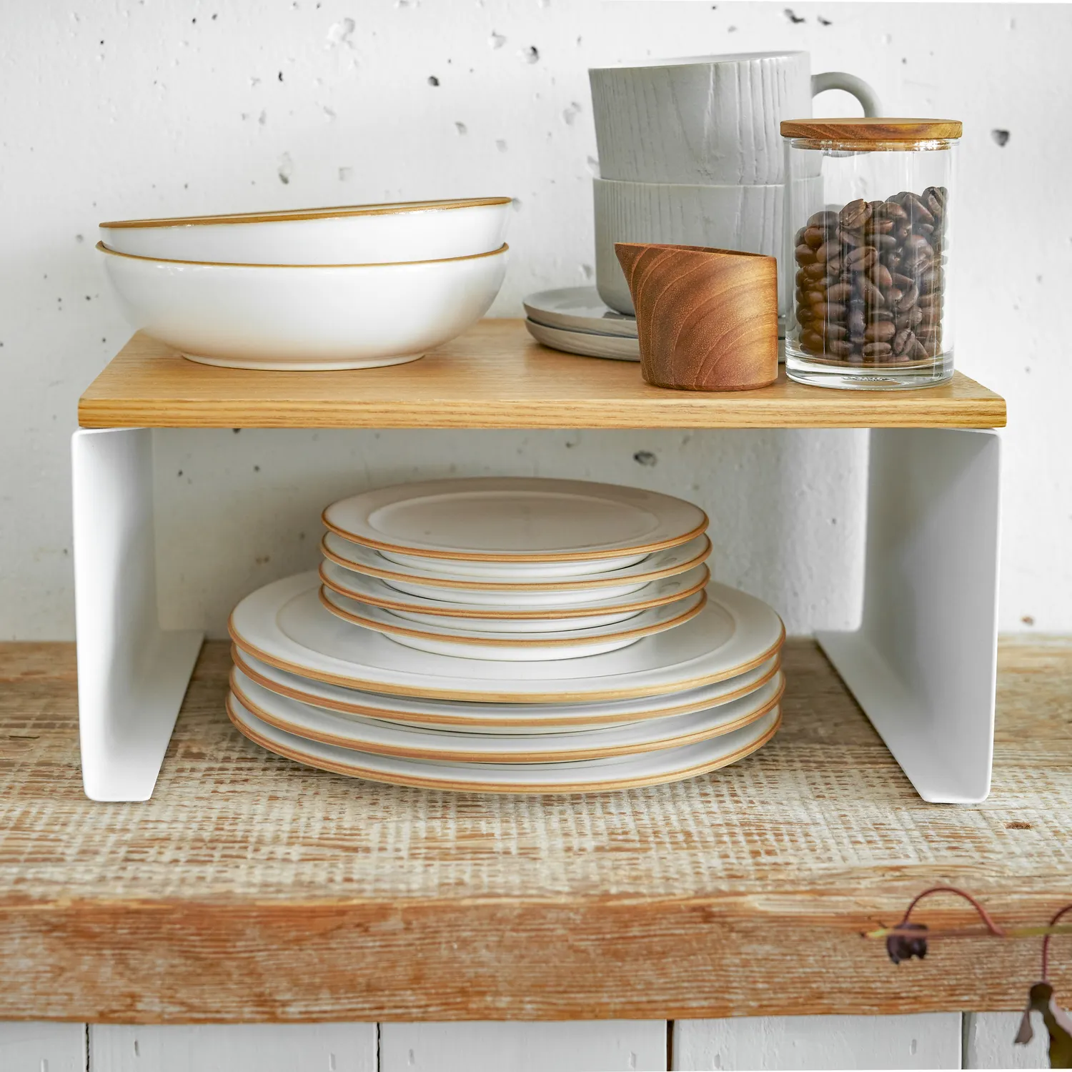 Yamazaki Tosca Steel & Wood Stackable Countertop Shelf