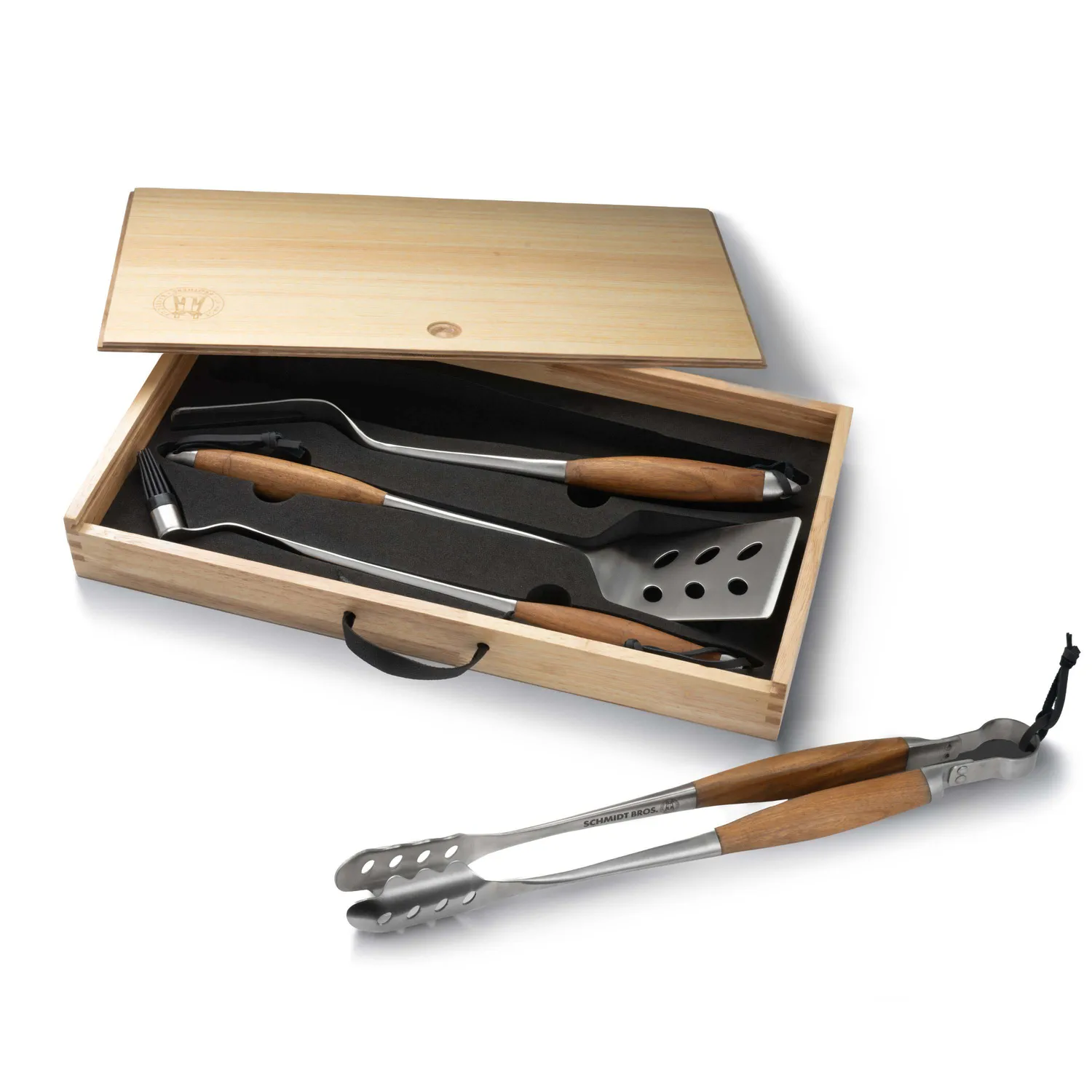 Schmidt Brothers 4-Piece Bonded Teak Grilling Tool Set 