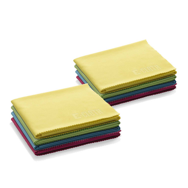 E-Cloth Glass and Polishing Microfiber Cleaning Cloths, Set of 8 