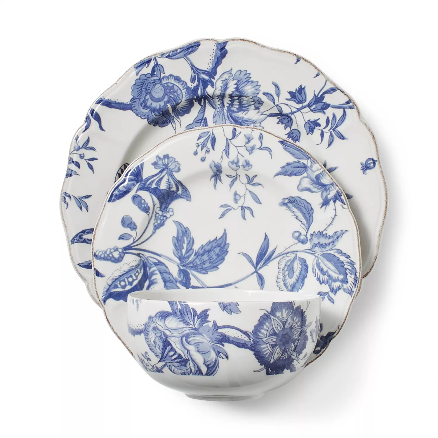 Sur La Table Italian Blue Floral 12-Piece Dinnerware Set