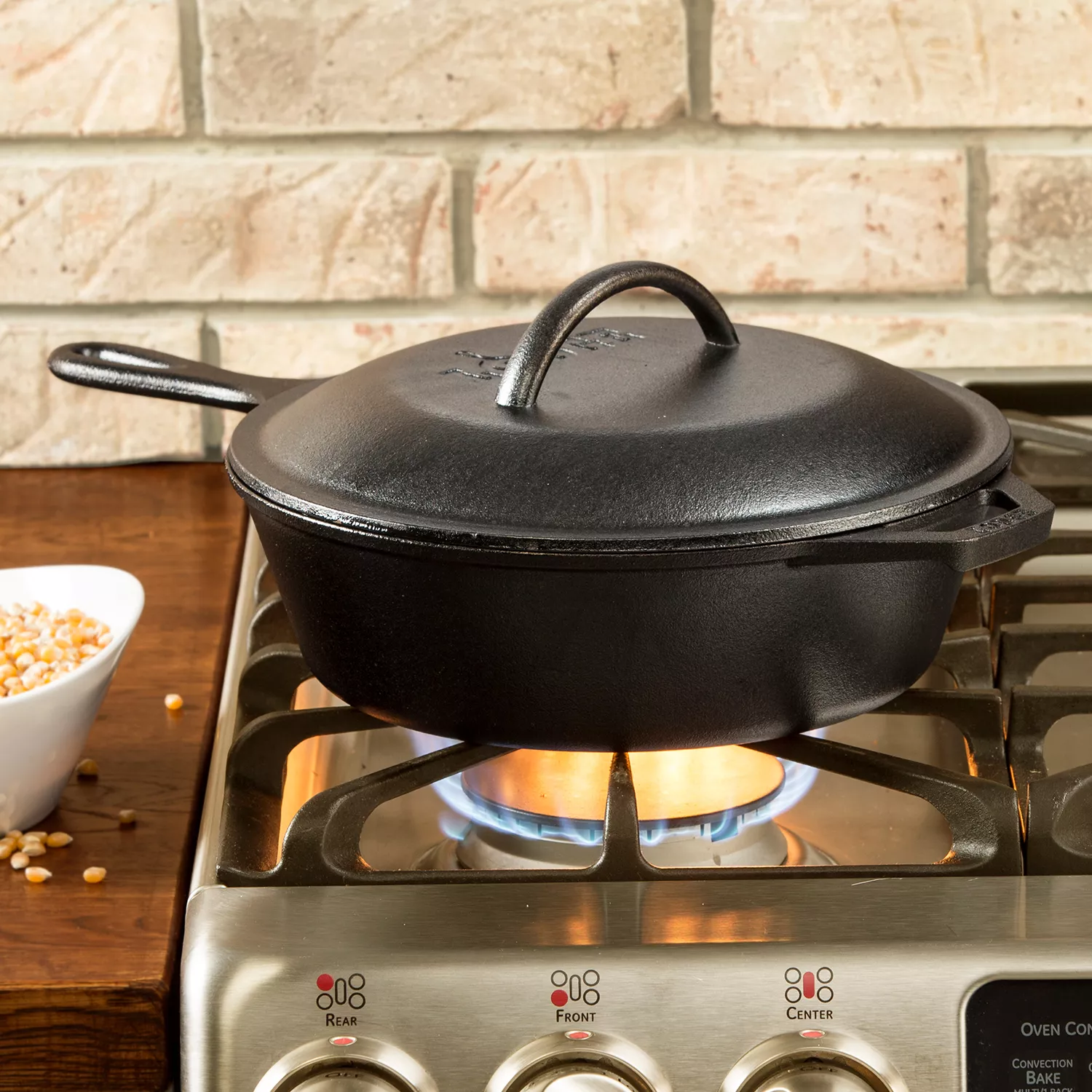 Lodge Cast Iron Deep Skillet with Lid