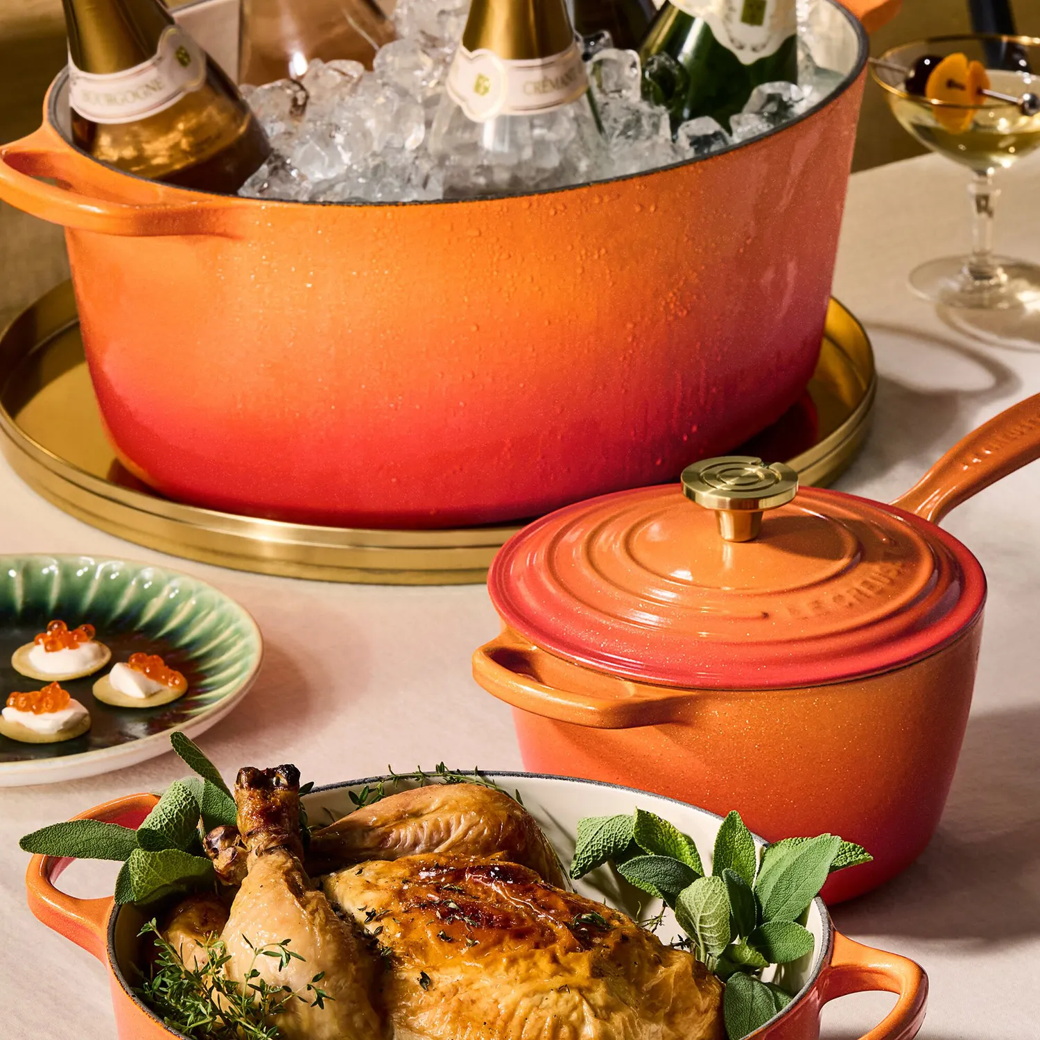 Le Creuset Signature Flamme Dorée Saucepan, 2.25 qt.
