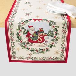 Sur La Table Jolly Santa Jacquard Runner