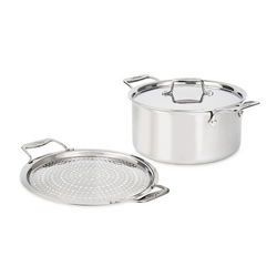 All-Clad D5 Brushed Stainless Steel Stockpot with Lid & Splatter Guard, 8 qt.