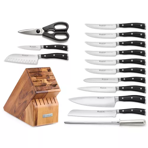 W&#252;sthof Classic Ikon 15-Piece Knife Block Set, Acacia