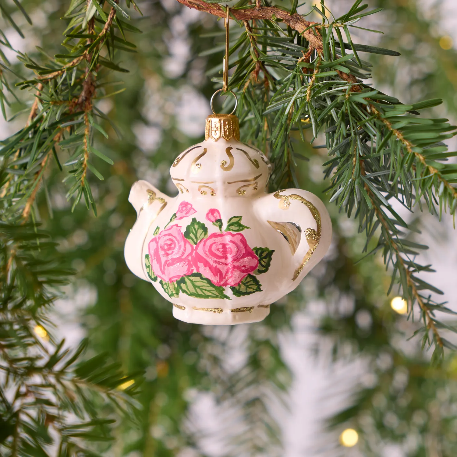 Sur la table Floral Teapot Ornament