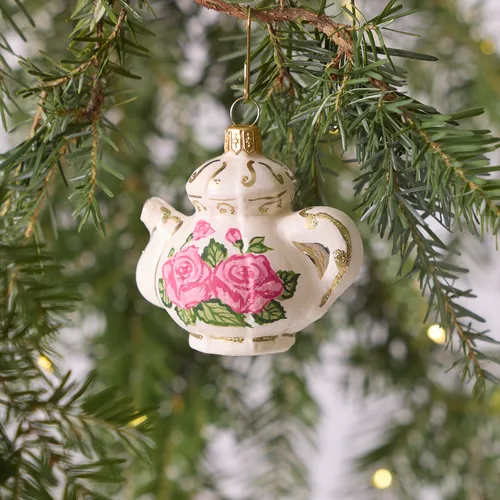 Sur la table Floral Teapot Ornament