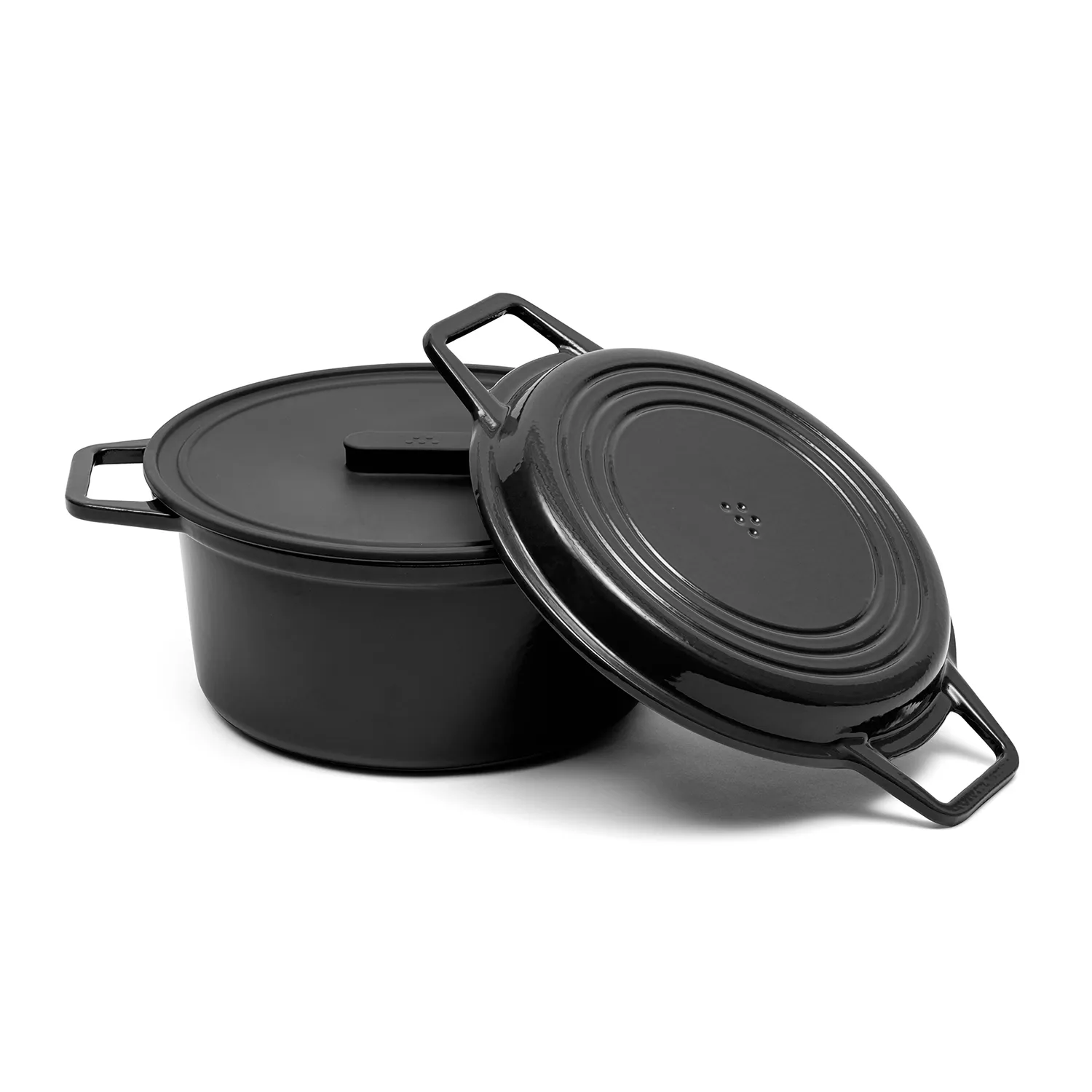 Misen Enameled Cast Iron Dutch Oven with Grill Pan Lid, 7 qt.