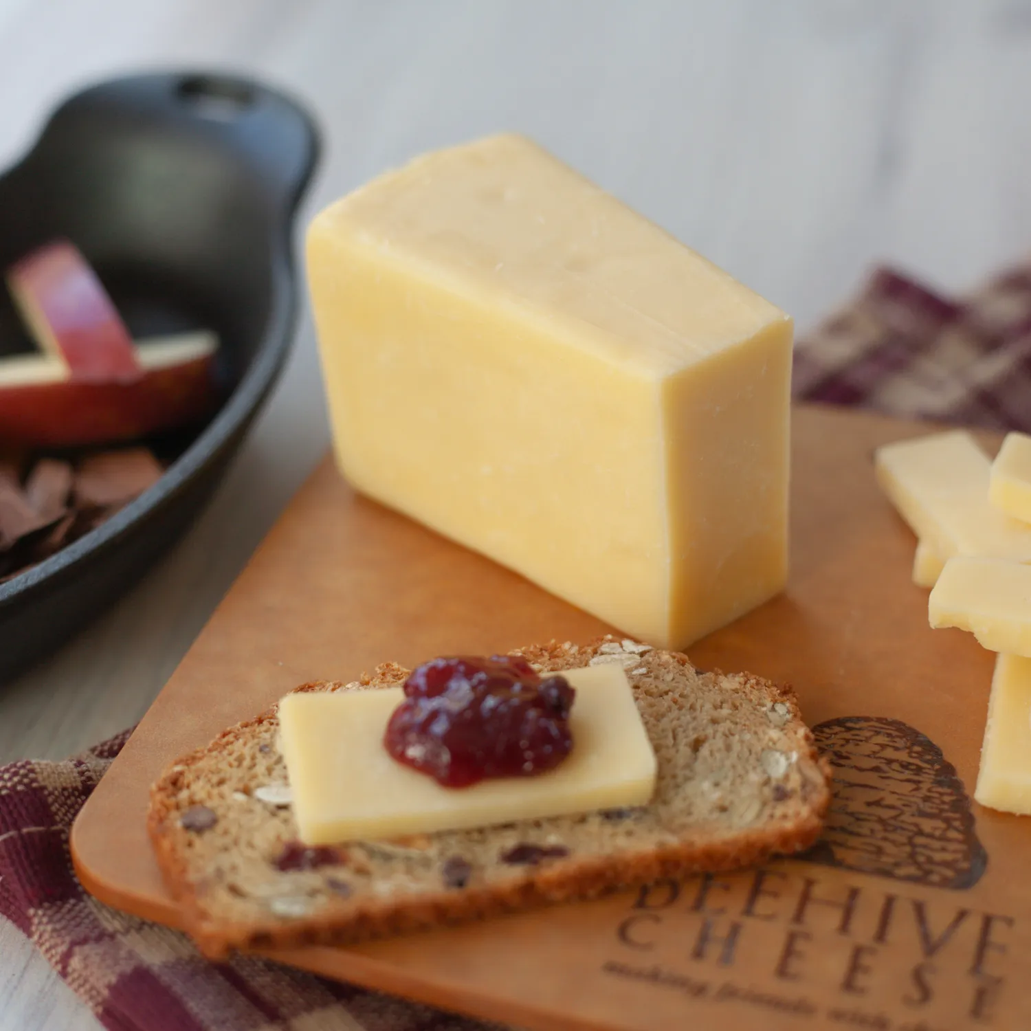 Beehive Cheese Apple Walnut Smoked Cheddar Cheese, Set of 2