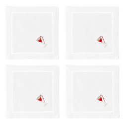 Henry Handwork Peppermint Martini Cocktail Napkins, Set of 4