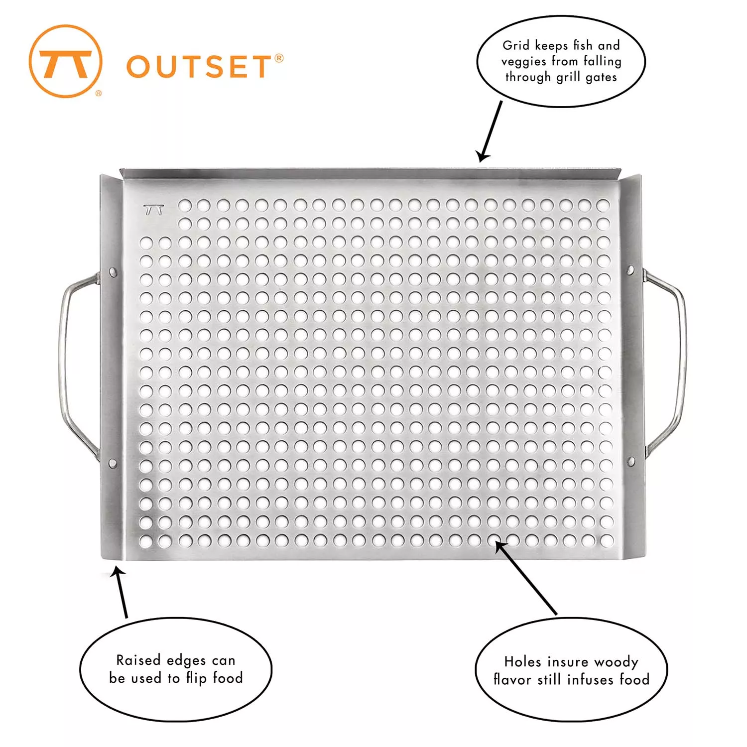Outset Stainless Steel Grill Topper Grid, 11&#34; x 17&#34;
