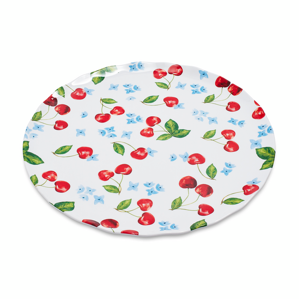 Melamine 3-Piece Platter Set NEW Sur La Table Cherry Pique-Nique Picnic