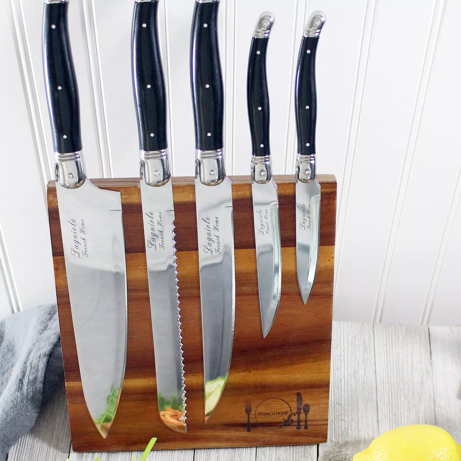 French Vintage LAGUIOLE Mixed Set of Dinning 5 Knives With 