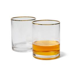 Sur la table Optic Gold Rim Double Old-Fashioned Glass