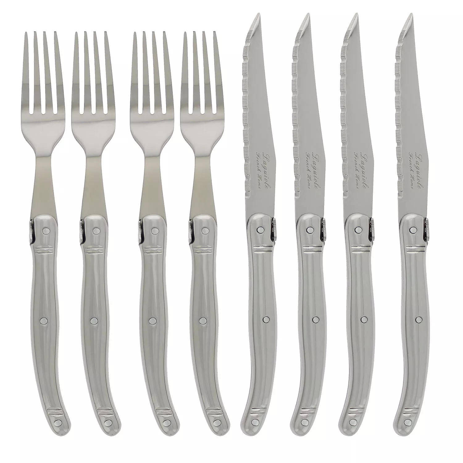 French Home Laguiole 8-Piece Steak Knife and Fork Set
