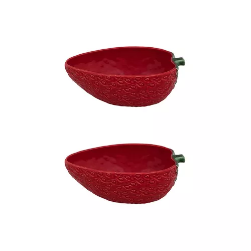 Bordallo Pinheiro Strawberry Bowl 13.5 oz., Set of 2